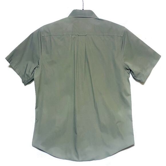 Nordstrom Button Up Shirt Men's Medium Short Sleeve Green Wrinkle Free - Picture 2 of 7